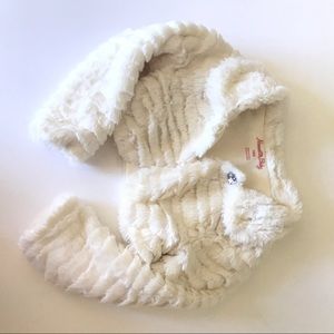 White Faux fur shearling sleeves, girls 18…